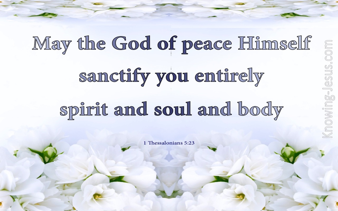 1 Thessalonians 5:23 The God Of Peace Sanctify You (blue)